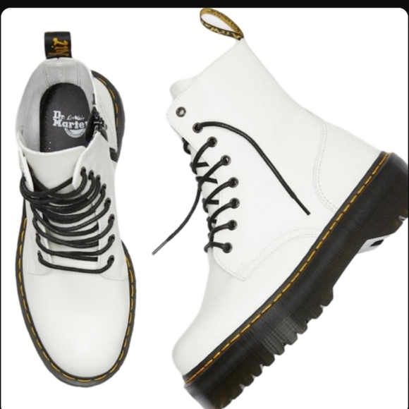 Dr. Martens Jadon BootsWhite Platform Chunky Combat Size 5 NEW - Picture 10 of 14